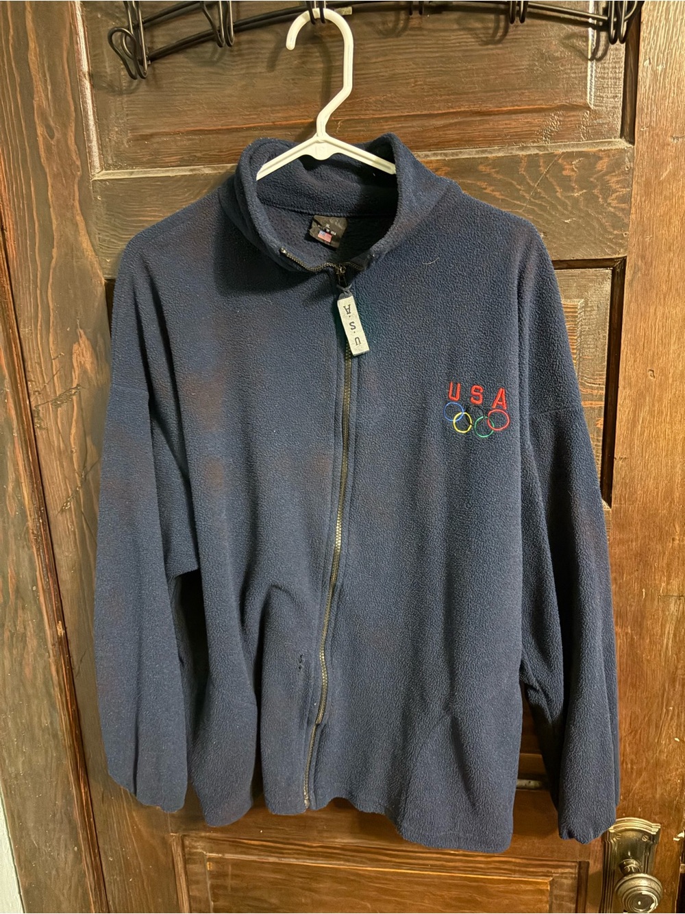 Navy USA Olympic Fleece Jacket